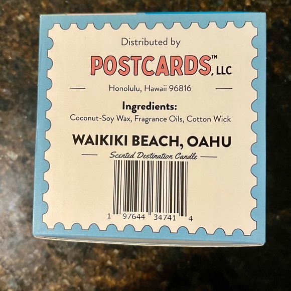 Brand New in box Hawaii Postcards Scented Destination  Waikiki Beach Candle 8oz - Picture 5 of 7